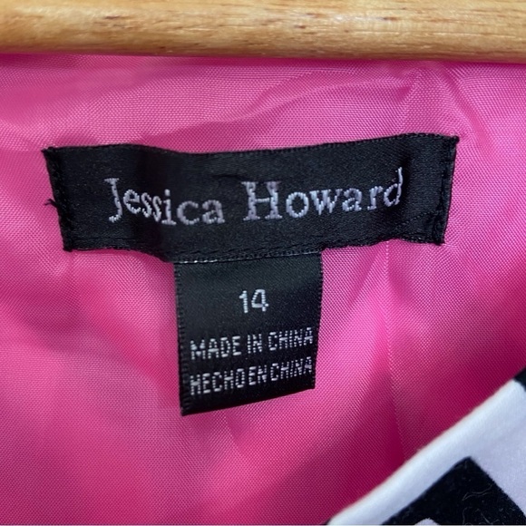 Jessica Howard Missy midi dress film noir barbiecore black white pink barbie - Picture 3 of 14